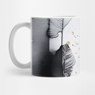 Black and gold abstract leaf Mug